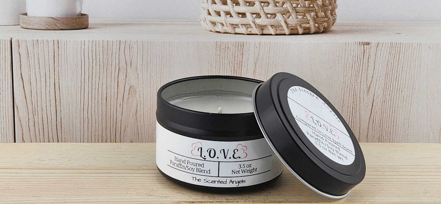 L.O.V.E. Scented Paraffin/Soy Candle - Black The Scented Angels Soy/paraffin Candles