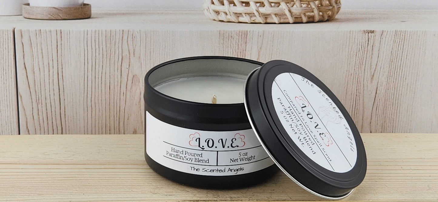 L.O.V.E. Scented Paraffin/Soy Candle - Black The Scented Angels Soy/paraffin Candles