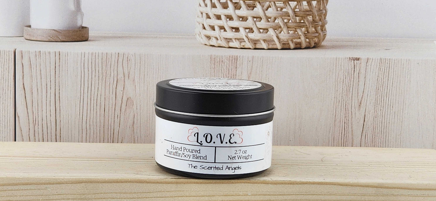 L.O.V.E. Scented Paraffin/Soy Candle - Black The Scented Angels Soy/paraffin Candles