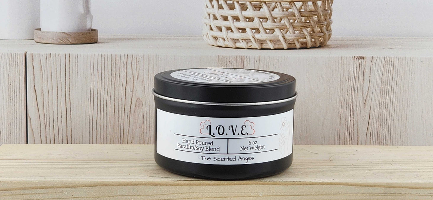 L.O.V.E. Scented Paraffin/Soy Candle - Black The Scented Angels Soy/paraffin Candles