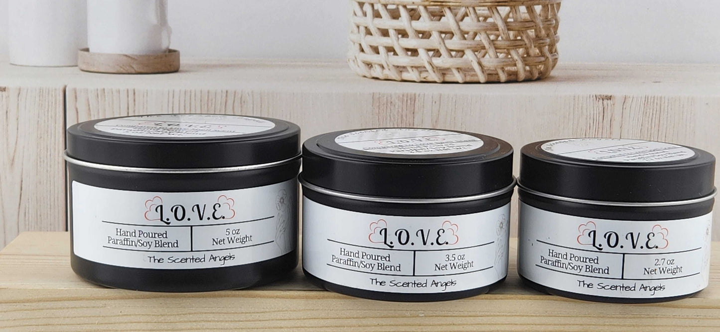 L.O.V.E. Scented Paraffin/Soy Candle - Black The Scented Angels Soy/paraffin Candles