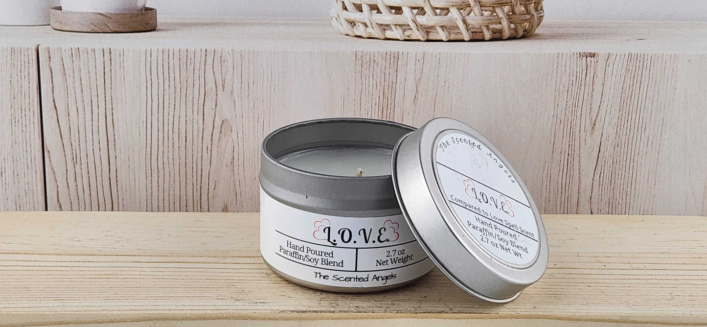 L.O.V.E. Scented Paraffin/Soy Candle - Silver The Scented Angels Soy/paraffin Candles