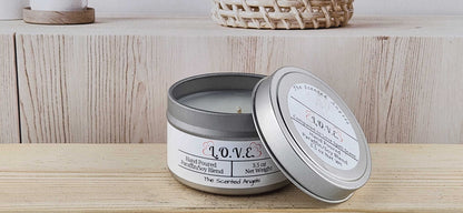 L.O.V.E. Scented Paraffin/Soy Candle - Silver The Scented Angels Soy/paraffin Candles