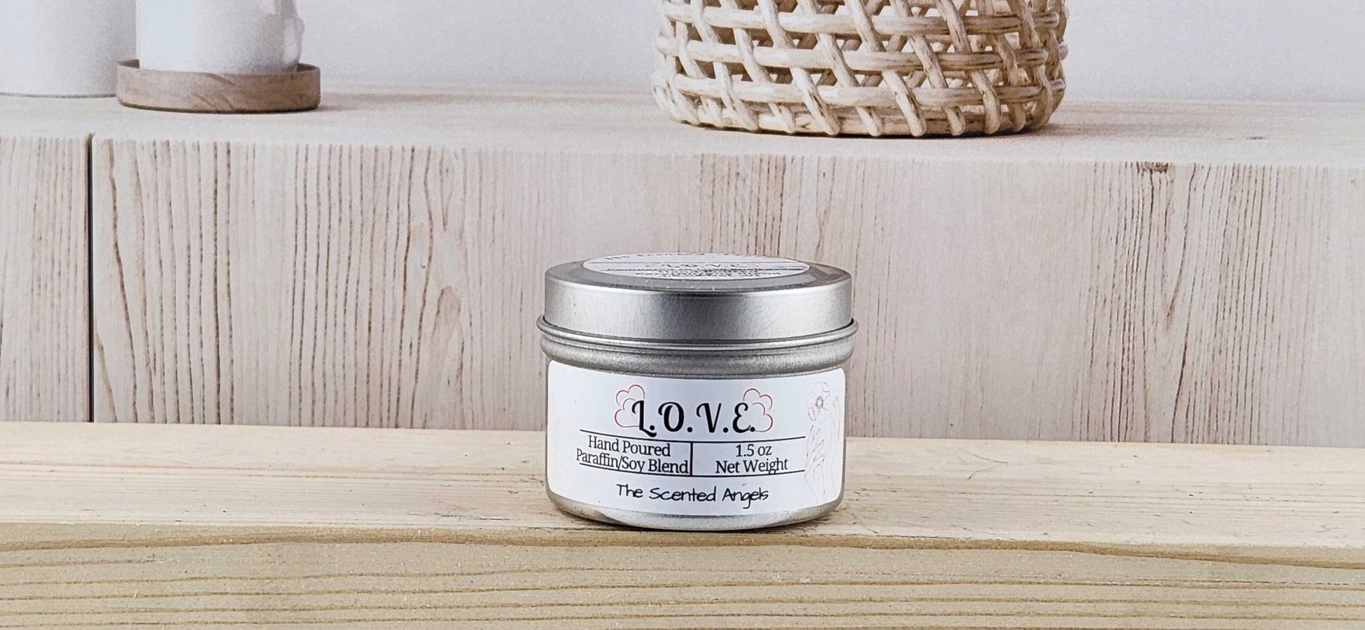 L.O.V.E. Scented Paraffin/Soy Candle - Silver The Scented Angels Soy/paraffin Candles