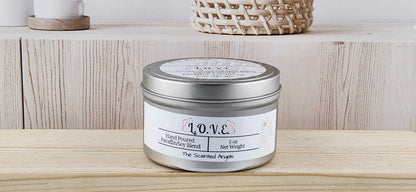 L.O.V.E. Scented Paraffin/Soy Candle - Silver The Scented Angels Soy/paraffin Candles