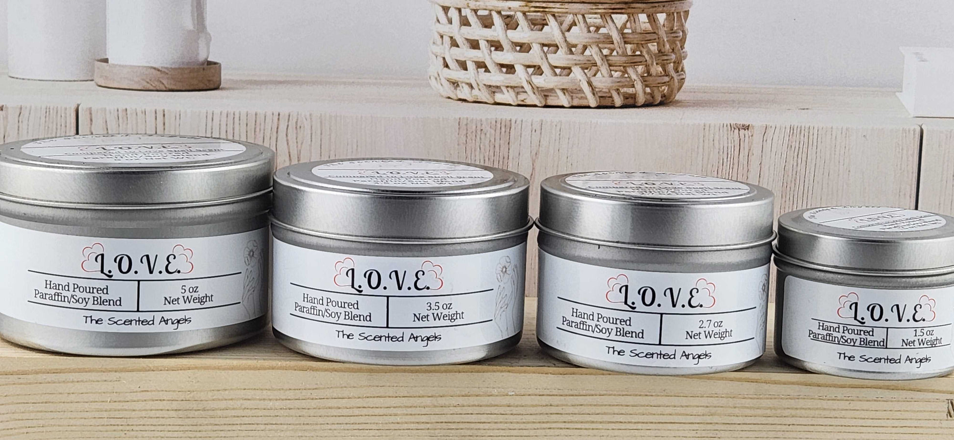 L.O.V.E. Scented Paraffin/Soy Candle - Silver The Scented Angels Soy/paraffin Candles