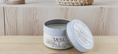 L.O.V.E. Scented Paraffin/Soy Candle - White The Scented Angels Soy/paraffin Candles