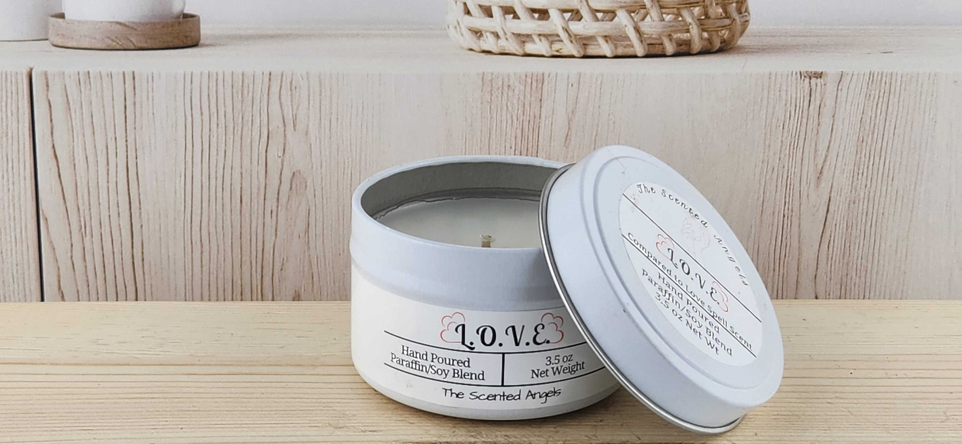 L.O.V.E. Scented Paraffin/Soy Candle - White The Scented Angels Soy/paraffin Candles