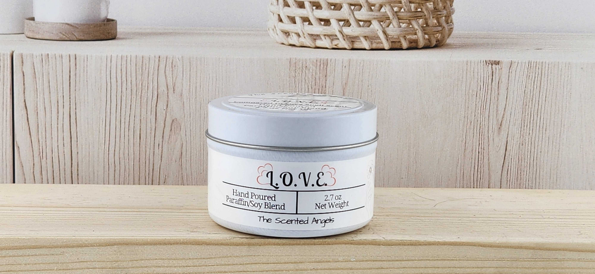 L.O.V.E. Scented Paraffin/Soy Candle - White The Scented Angels Soy/paraffin Candles