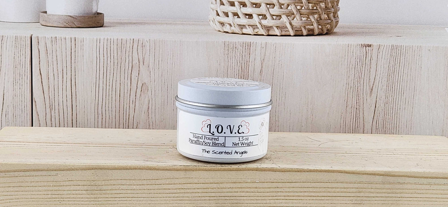 L.O.V.E. Scented Paraffin/Soy Candle - White The Scented Angels Soy/paraffin Candles