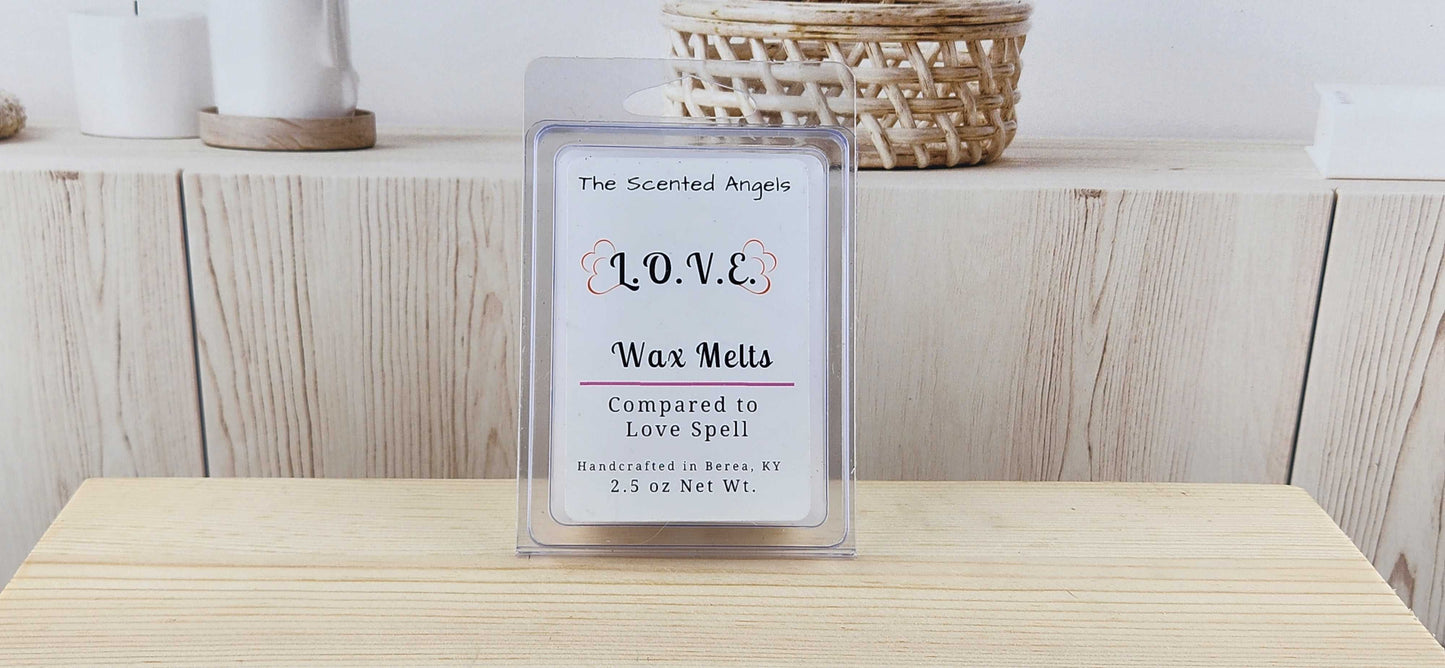 L.O.V.E. Scented Wax Melts - 6 cubes per package - 2.5 oz The Scented Angels Wax Melts