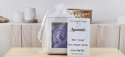 Lavender Rose Flower Bar Soap - READ DESCRIPTION The Scented Angels Bar Soap