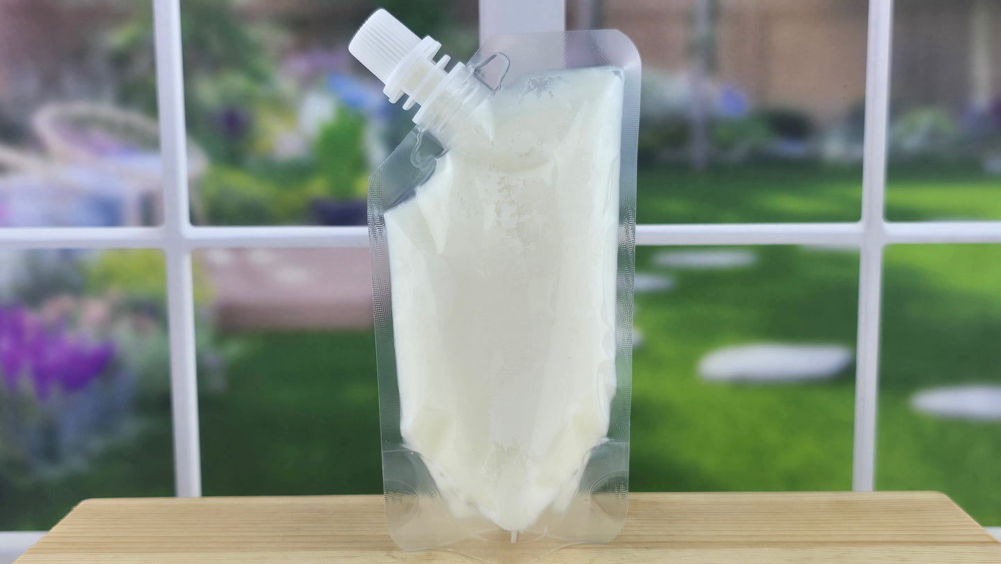 back of Lavender Sage wax melts handmade by The Scented Angels – calming lavender herbal fragrance
