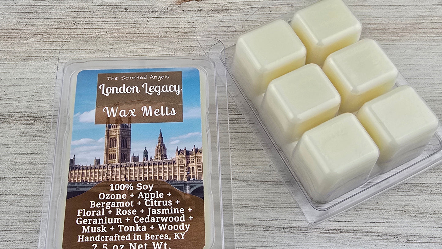 London Legacy wax melts handmade by The Scented Angels – sophisticated masculine fragrance