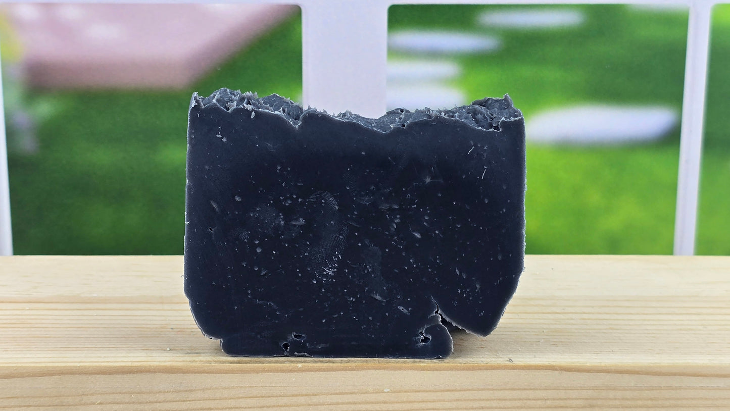 back view of handmade Lump o' Coal Cold Process Soap