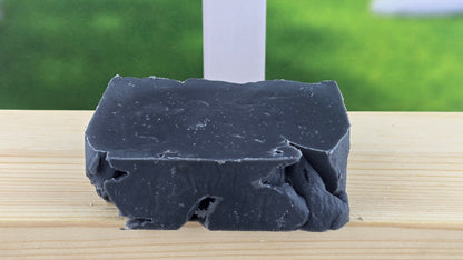 bottom view of handmade Lump o' Coal Cold Process Soap