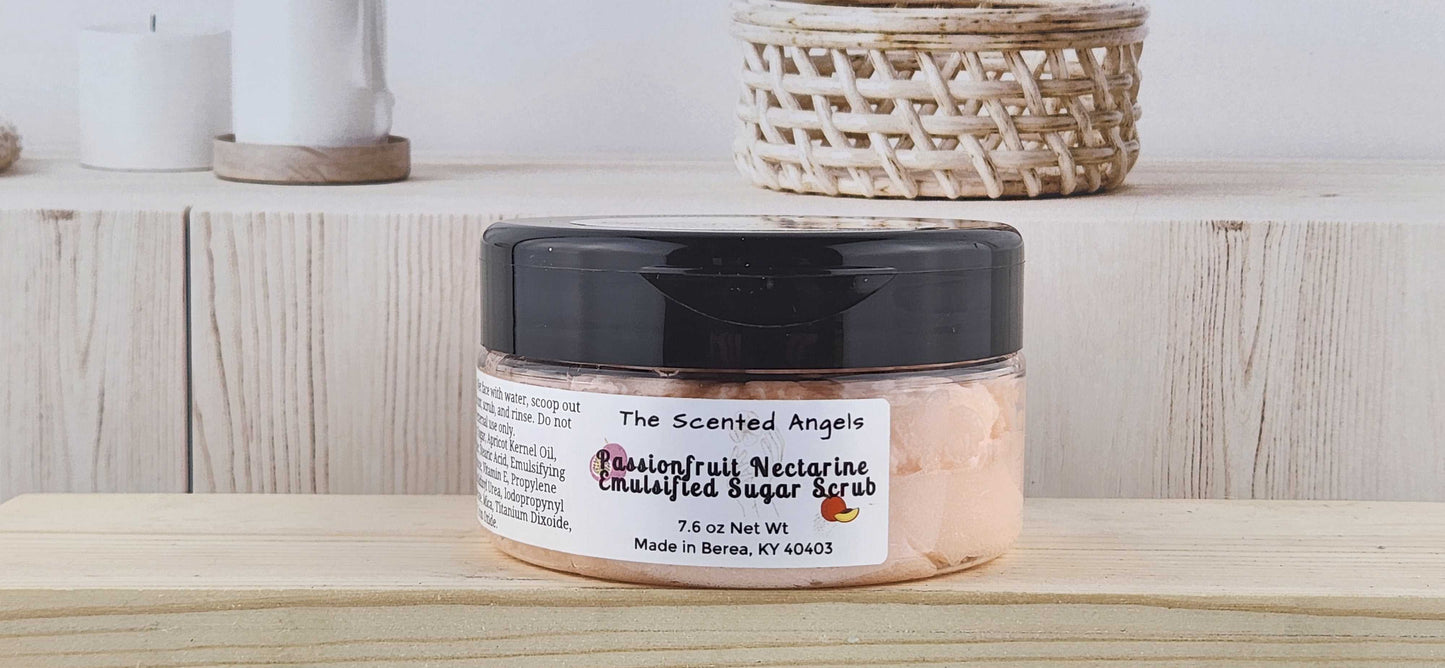 Luxurious Passionfruit Nectarine Emulsified Sugar Scrub The Scented Angels Emulsified Sugar Scrub