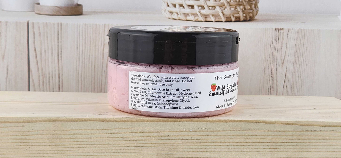 Luxurious Wild Strawberry Emulsified Sugar Scrub The Scented Angels Emulsified Sugar Scrub