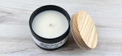 Maple Bourbon Scented 100% Soy Wax Candle - Black Cement The Scented Angels Soy Candles