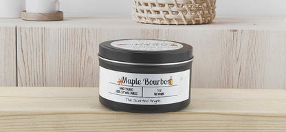 Maple Bourbon Scented 100% Soy Wax Candle - Black The Scented Angels Soy Candles