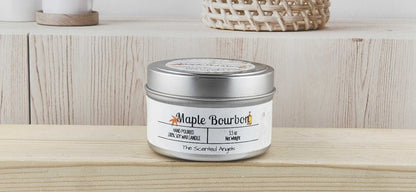 Maple Bourbon Scented 100% Soy Wax Candle - Silver The Scented Angels Soy Candles