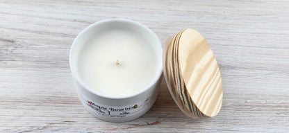 Maple Bourbon Scented 100% Soy Wax Candle - White Cement The Scented Angels Soy Candles