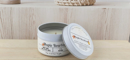 Maple Bourbon Scented 100% Soy Wax Candle - White The Scented Angels Soy Candles