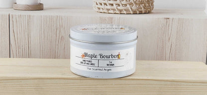 Maple Bourbon Scented 100% Soy Wax Candle - White The Scented Angels Soy Candles