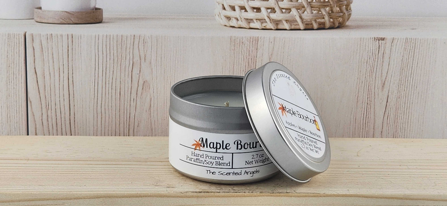 Maple Bourbon Scented Paraffin/Soy Wax Candle - Silver The Scented Angels Soy/paraffin Candles