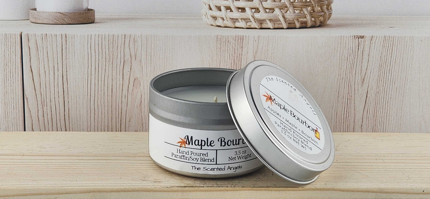 Maple Bourbon Scented Paraffin/Soy Wax Candle - Silver The Scented Angels Soy/paraffin Candles