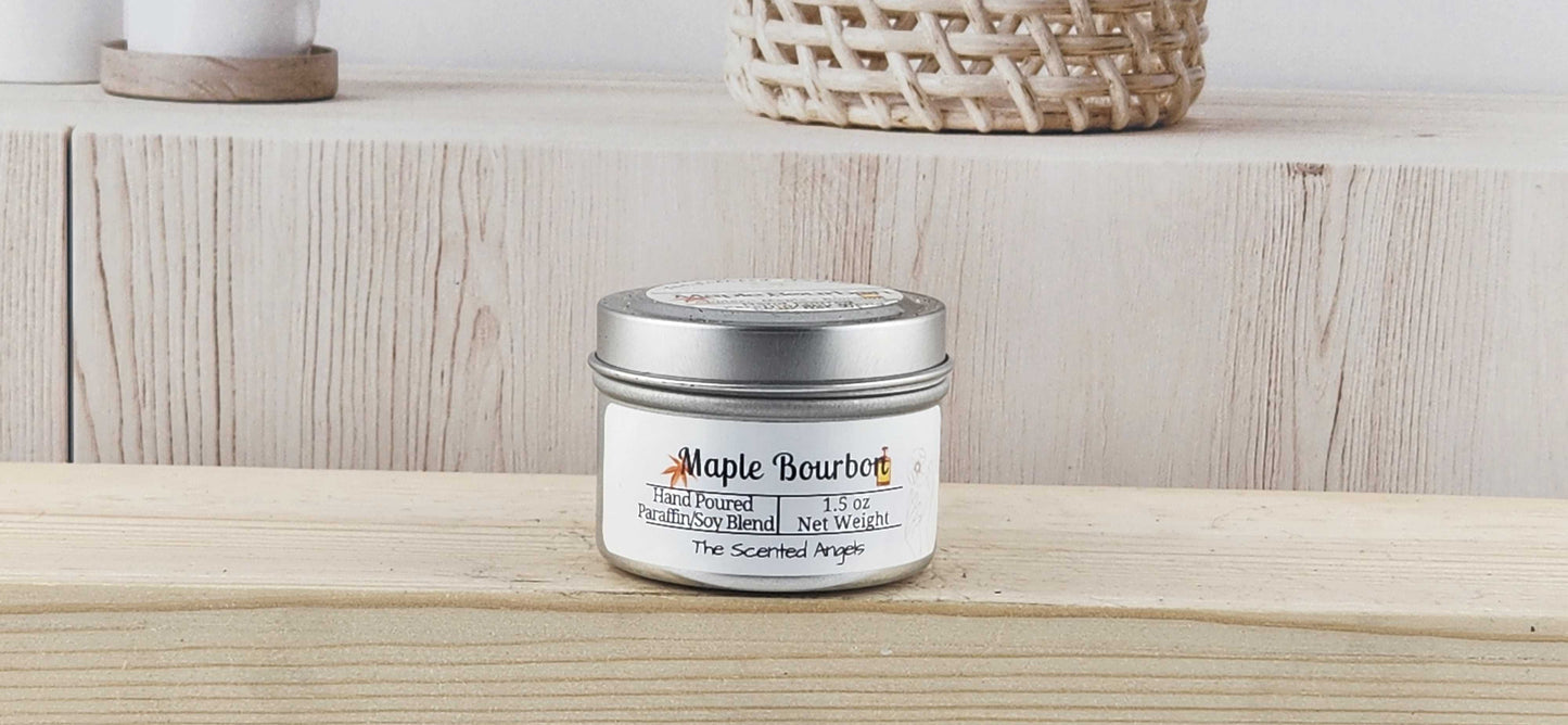 Maple Bourbon Scented Paraffin/Soy Wax Candle - Silver The Scented Angels Soy/paraffin Candles