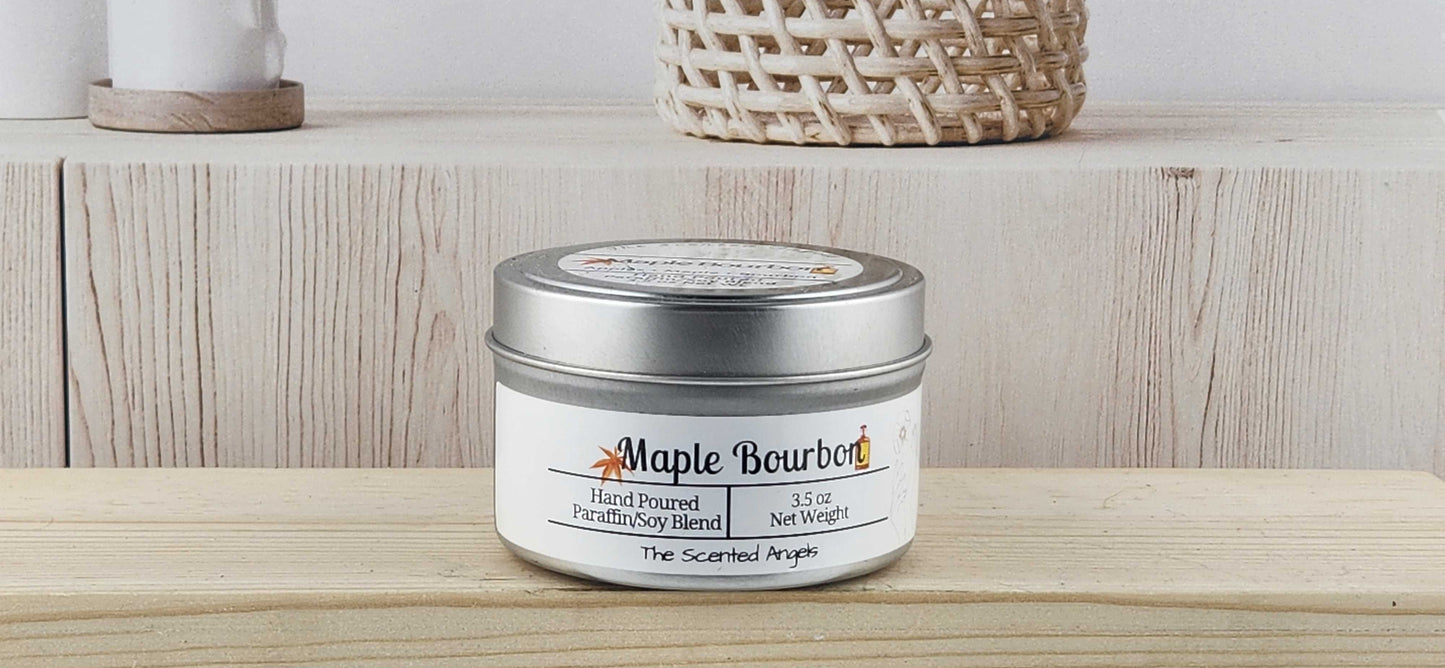 Maple Bourbon Scented Paraffin/Soy Wax Candle - Silver The Scented Angels Soy/paraffin Candles