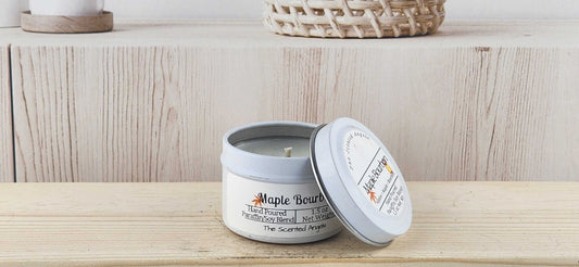 Maple Bourbon Scented Paraffin/Soy Wax Candle - White The Scented Angels Soy/paraffin Candles