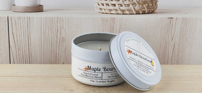 Maple Bourbon Scented Paraffin/Soy Wax Candle - White The Scented Angels Soy/paraffin Candles