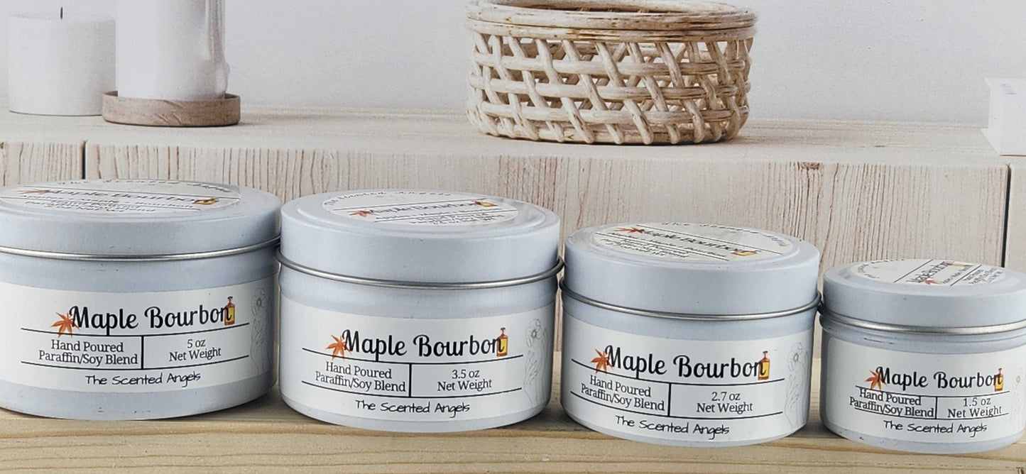 Maple Bourbon Scented Paraffin/Soy Wax Candle - White The Scented Angels Soy/paraffin Candles