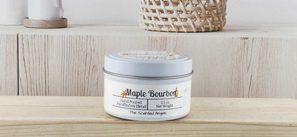 Maple Bourbon Scented Paraffin/Soy Wax Candle - White The Scented Angels Soy/paraffin Candles