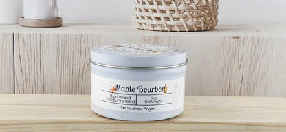 Maple Bourbon Scented Paraffin/Soy Wax Candle - White The Scented Angels Soy/paraffin Candles