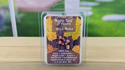 Maple Leaf and Acorn wax melts handmade by The Scented Angels – warm autumn forest fragrance
