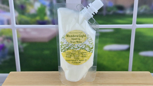 Meadowlight squeezable wax melts handmade by The Scented Angels – citrus honey floral fragrance