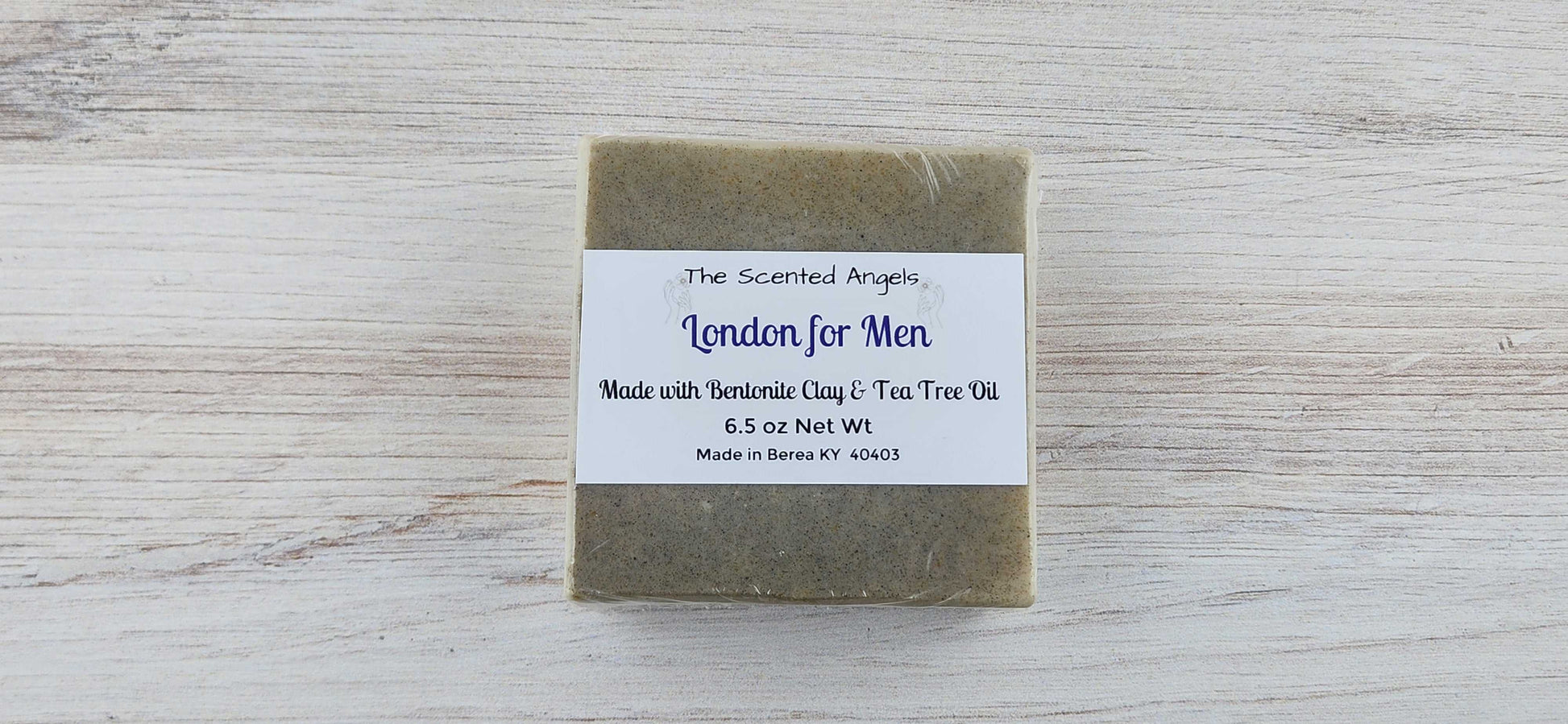 Men's Tea Tree & Clay Bar Soap - London For Men Scented The Scented Angels Bar Soap