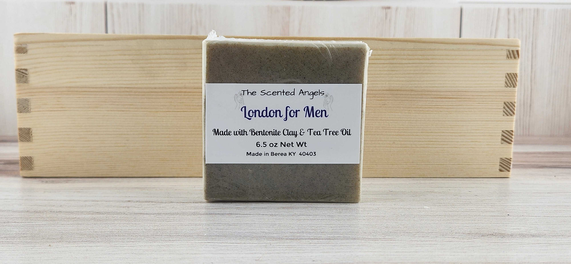 Men's Tea Tree & Clay Bar Soap - London For Men Scented The Scented Angels Bar Soap