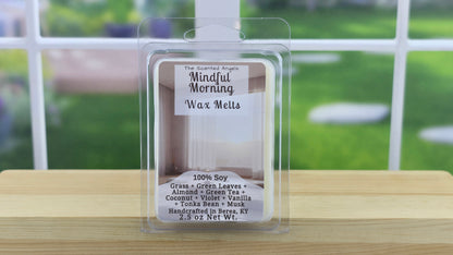 Mindful Morning wax melts handmade by The Scented Angels – fresh green tea and vanilla fragrance