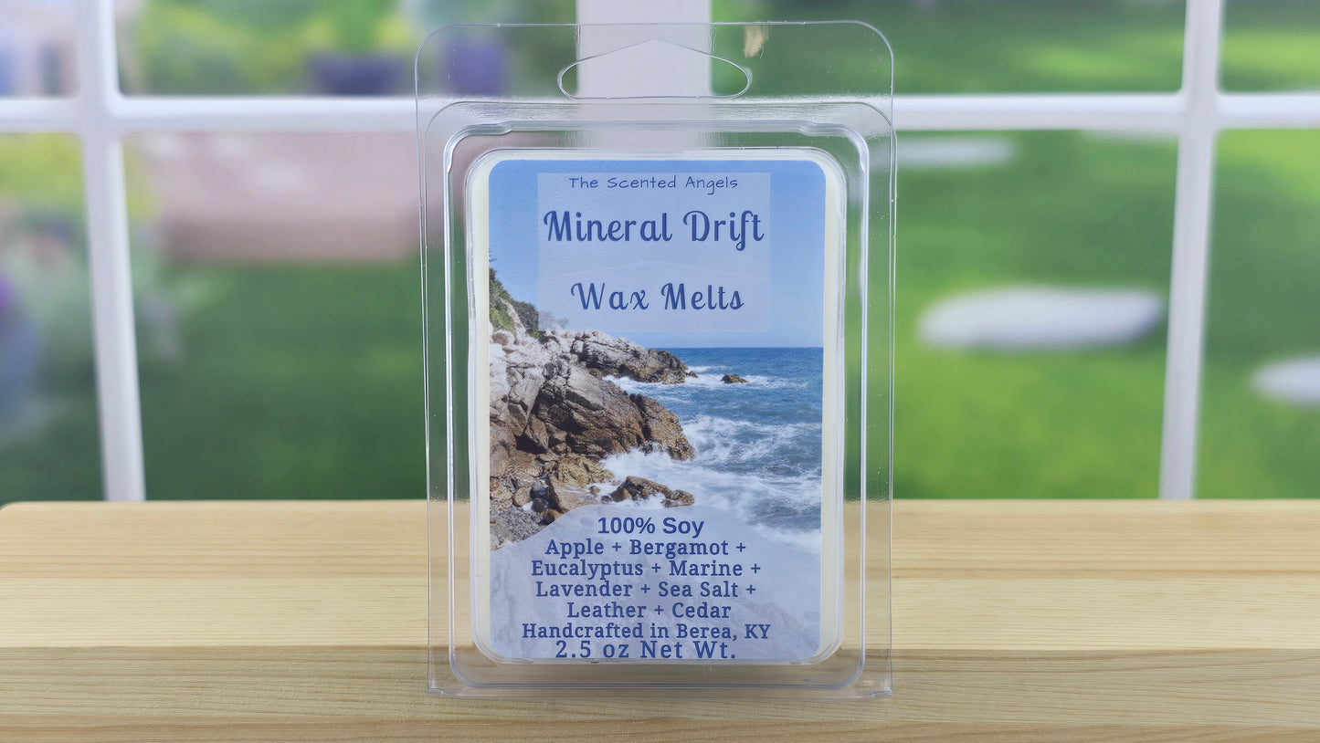 Mineral Drift wax melts handmade by The Scented Angels – fresh marine cedar fragrance