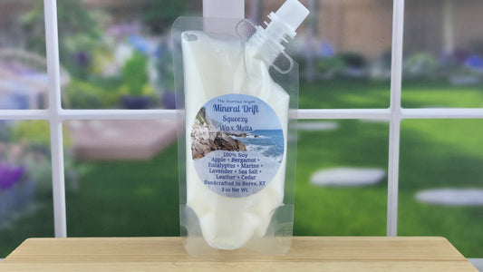 Mineral Drift squeezable wax melts handmade by The Scented Angels – fresh marine cedar fragrance