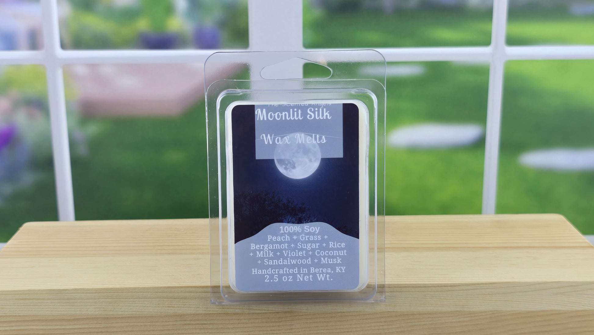 Moonlit Silk wax melts handmade by The Scented Angels – creamy sandalwood comfort fragrance