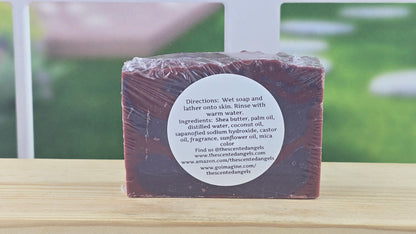 back view of mulberry vegan bar of soap