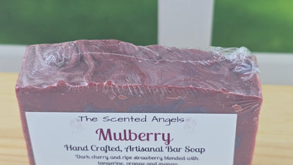 top of handmade mulberry vegan soap
