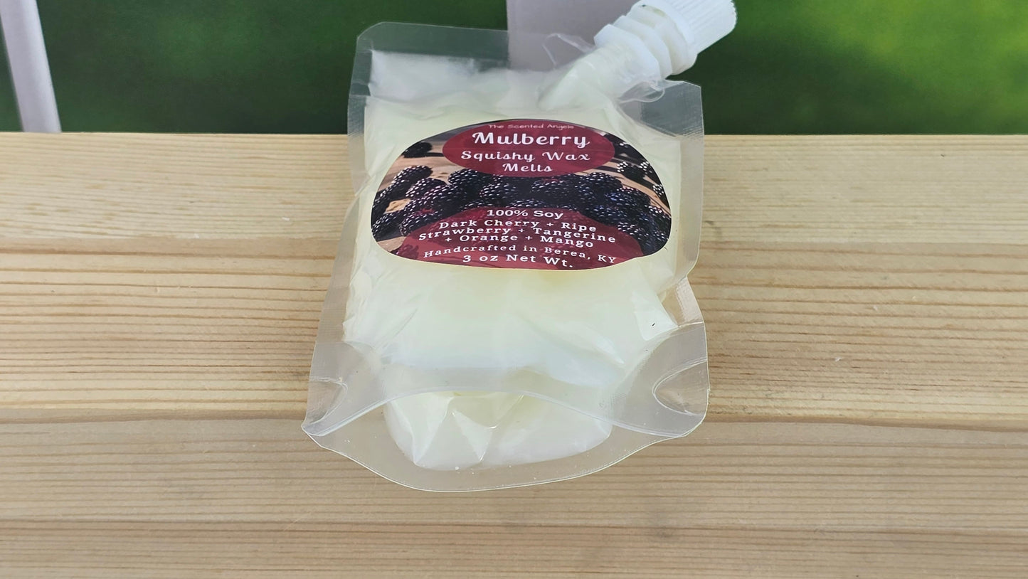 squeezable wax melt pouch laying down