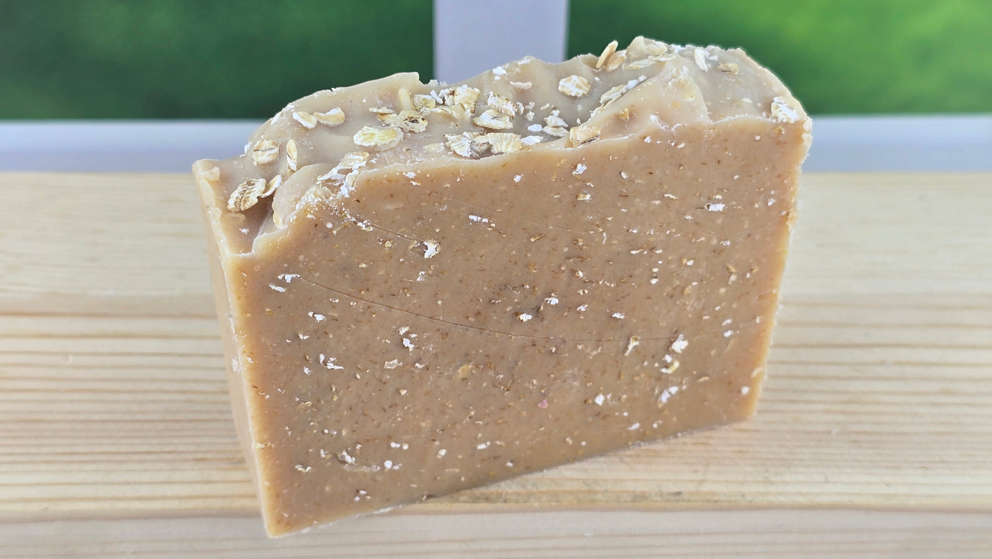 Top view of Oatmeal, Milk, & Honey Goat Milk/Tallow Cold Process Soap