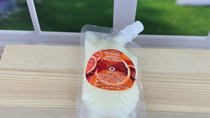 squeezable wax melt pouch laying down